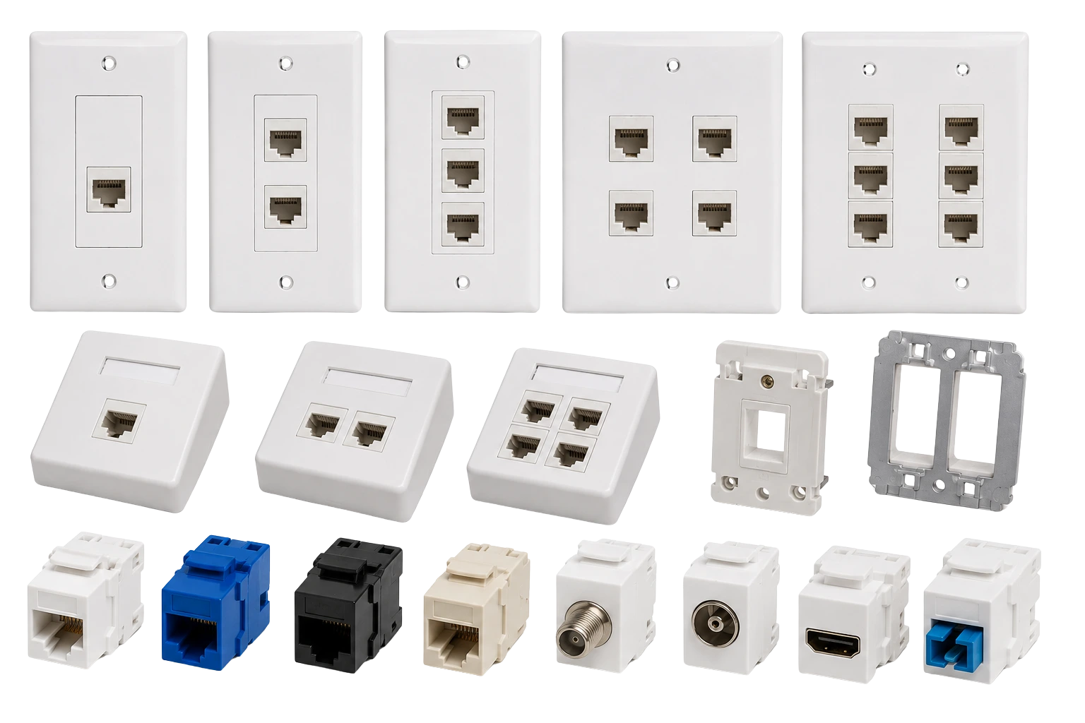 Network faceplate and modules